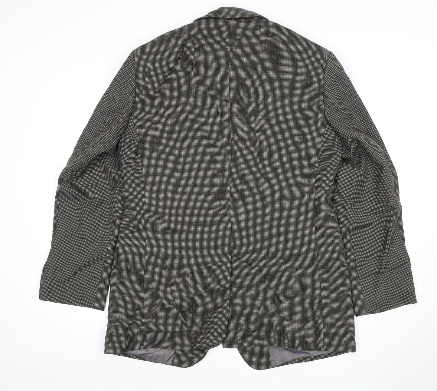 Impressions Men's Grey Check Blazer 42 Regular Wool Classic