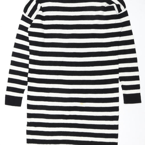 Jaeger Women's Black Striped Dress, M