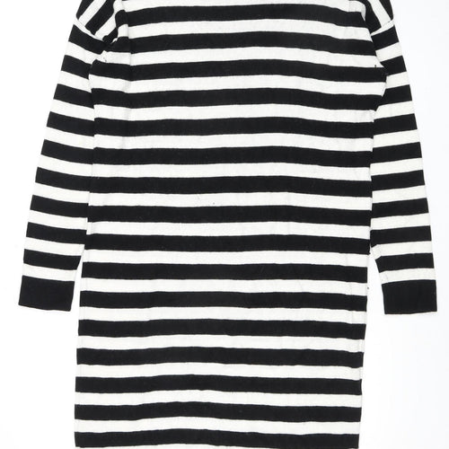 Jaeger Women's Black Striped Dress, M