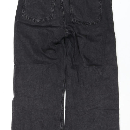 H&M Women's Black Wide-Leg Jeans Size 14 High Rise