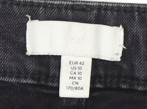 H&M Women's Black Wide-Leg Jeans Size 14 High Rise