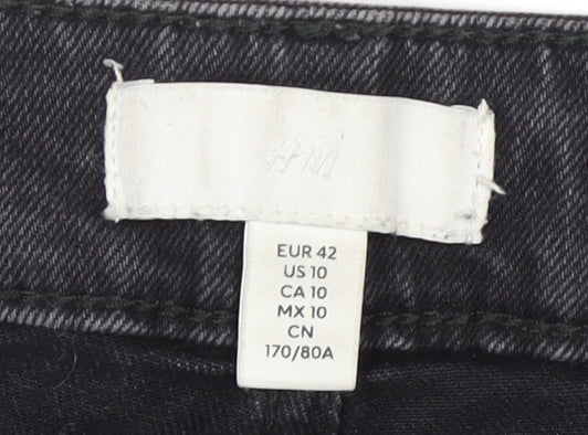 H&M Women's Black Wide-Leg Jeans Size 14 High Rise