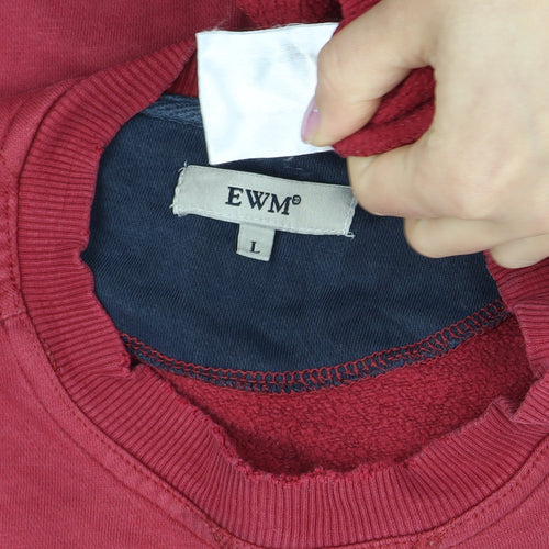 EWM Men's Red Pullover Sweatshirt L