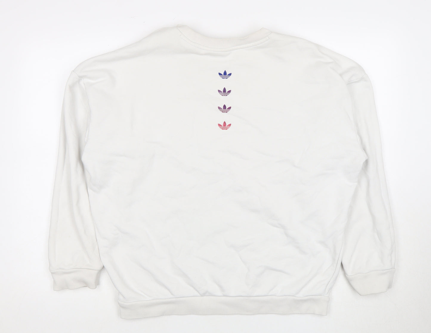 Adidas Women's White Sweatshirt Size L with Logo Accents