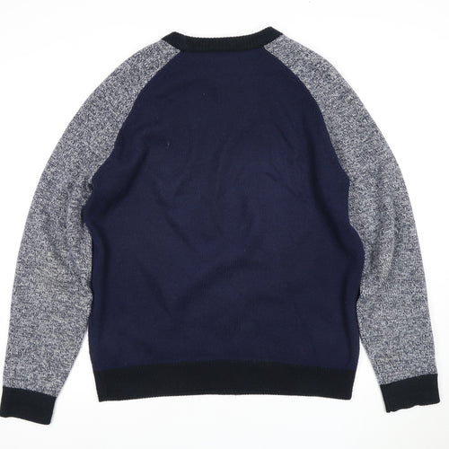 C&A Men's Blue Pullover Jumper L - Classic Style