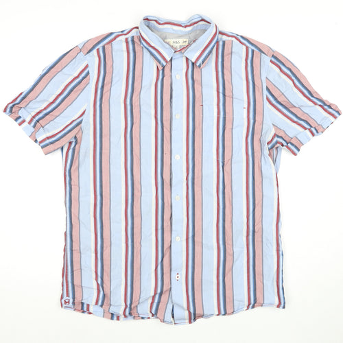Marks and Spencer Men's Striped Cotton Shirt, L