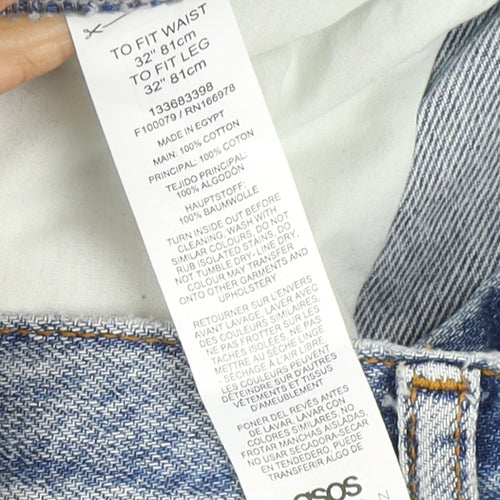 ASOS DESIGN Men's Blue Straight Jeans 32 Reg