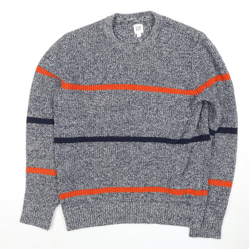 Gap Men's Blue Striped S Pullover Jumper - Casual Knit