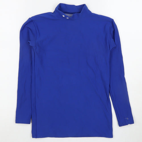 Under Armour Boys Blue Long Sleeve Athletic Mock Neck Top