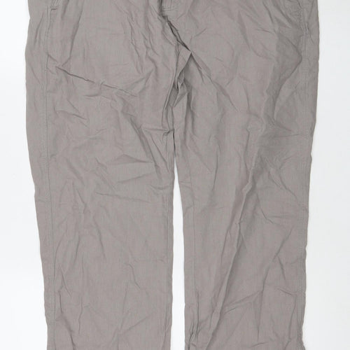 Jeff Banks Men's Grey Cargo Trousers, Size 36, Linen Blend