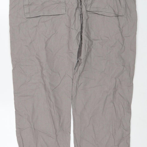 Jeff Banks Men's Grey Cargo Trousers, Size 36, Linen Blend