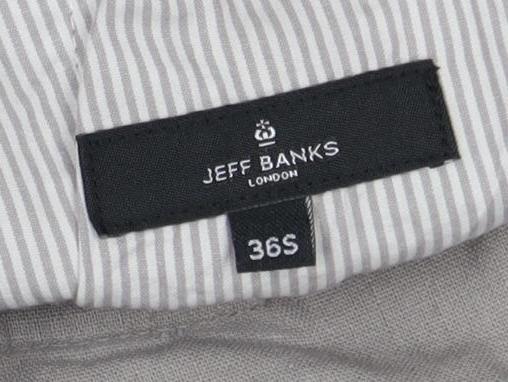Jeff Banks Men's Grey Cargo Trousers, Size 36, Linen Blend