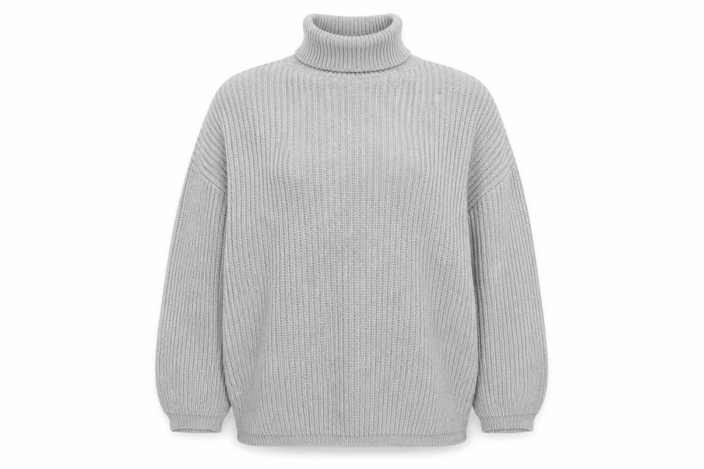 PRETTYLITTLETHING Women's Grey High Neck Pullover Jumper
