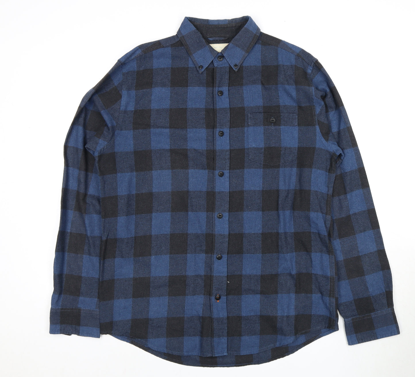 Joules Men's Blue Check Flannel Shirt L Vintage