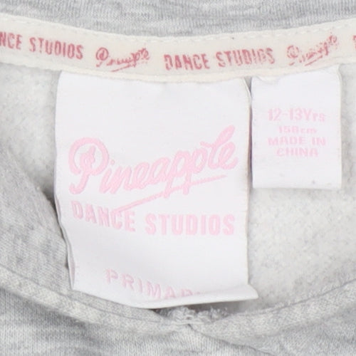Pineapple Girls Grey Hoodie, 12-13 Years, Dance Print