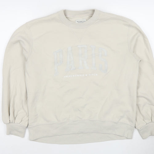 Abercrombie & Fitch Womens Beige Logo Sweatshirt Size S