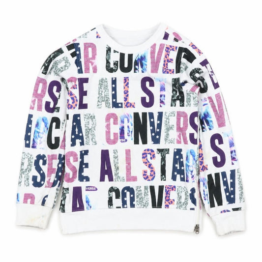Converse Girls Multicoloured Graphic Print Pullover Hoodie M