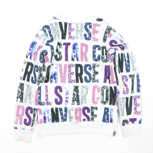 Converse Girls Multicoloured Graphic Print Pullover Hoodie M