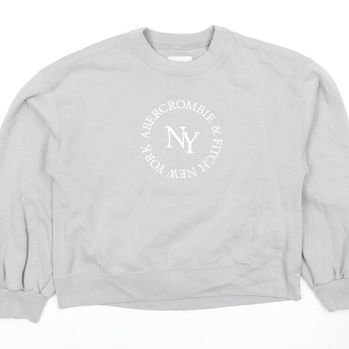 Abercrombie & Fitch Women's Grey Pullover Sweatshirt S