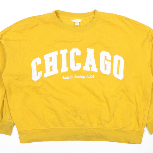 H&M Women's Yellow Chicago Sweatshirt L