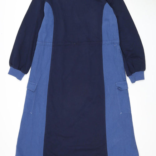 White Stuff Blue Colourblock Dress - UK 10