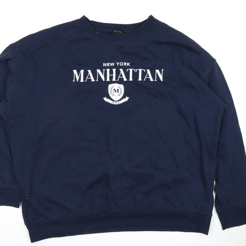 New Look Women's Blue Pullover Sweatshirt L