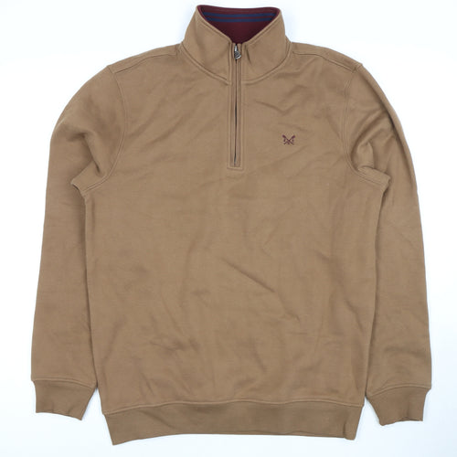 Crew Clothing Men's Brown 1/4 Zip Sweatshirt M