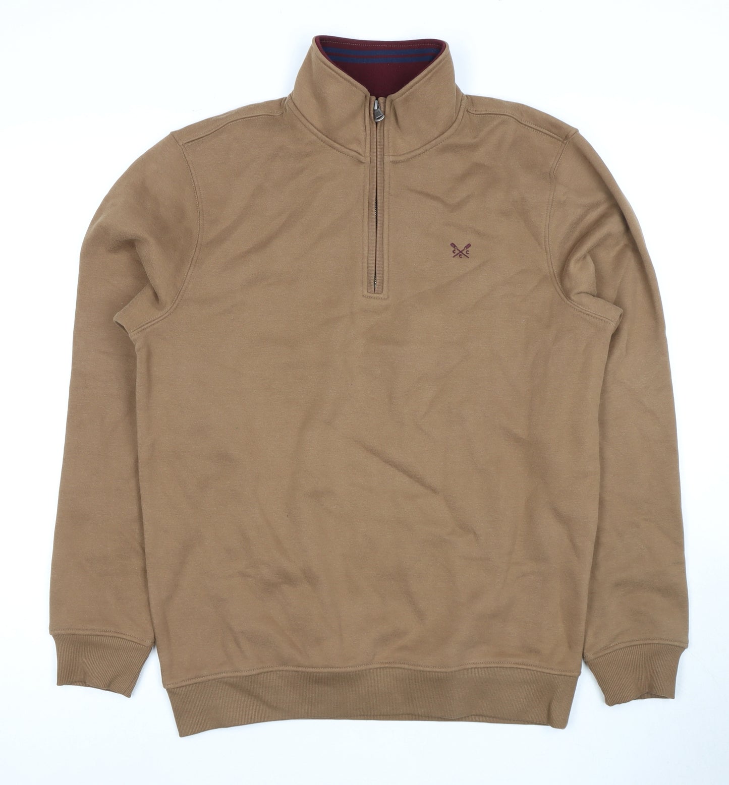Crew Clothing Men's Brown 1/4 Zip Sweatshirt M