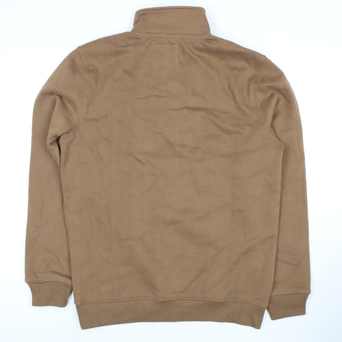Crew Clothing Men's Brown 1/4 Zip Sweatshirt M