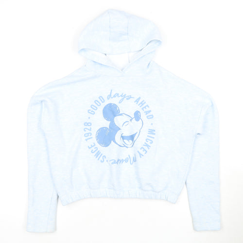 Disney Girls Blue Mickey Mouse Pullover Hoodie 12-13 Years