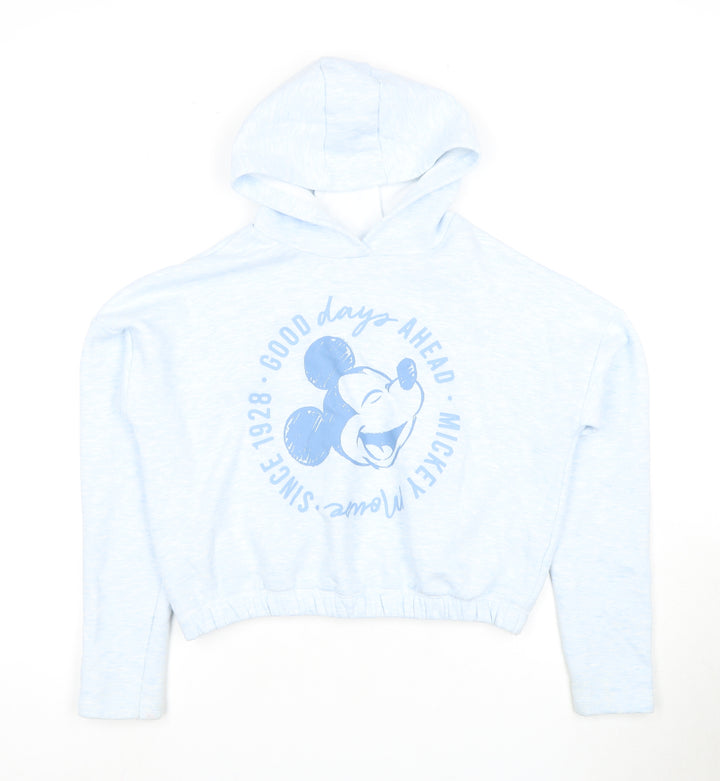 Disney Girls Blue Mickey Mouse Pullover Hoodie 12-13 Years