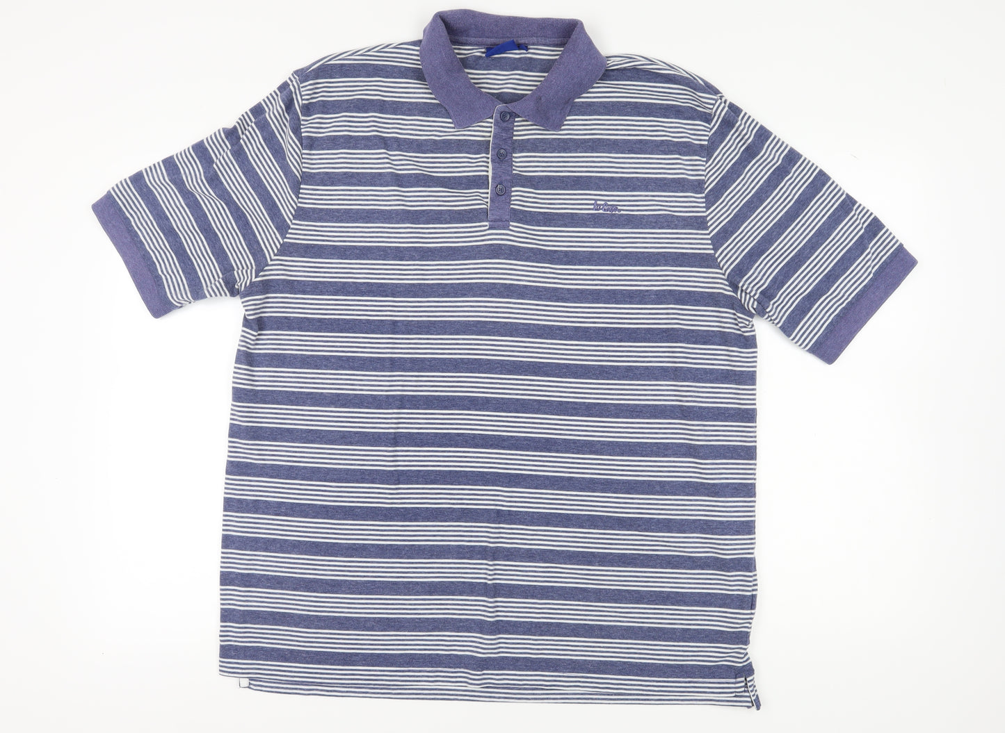 Lee Cooper Men's Blue Striped Polo Shirt XL