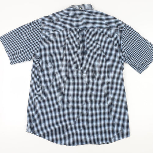 Maine New England Men's Blue Check Button-Up Shirt Medium