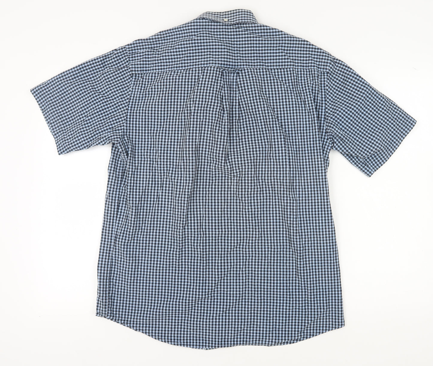 Maine New England Men's Blue Check Button-Up Shirt Medium
