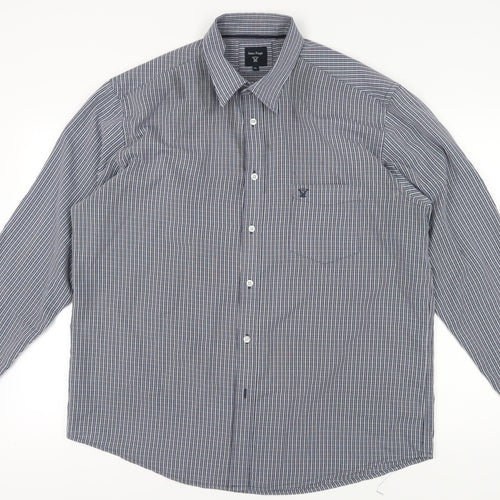 James Pringle Men's Blue Check XL Button-Up Shirt