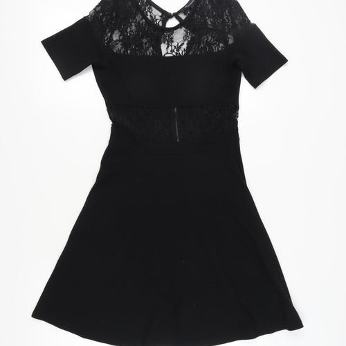 French Connection Black Fit & Flare Dress, Size 10, Party Perfect