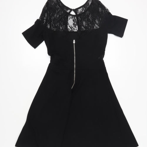 French Connection Black Fit & Flare Dress, Size 10, Party Perfect