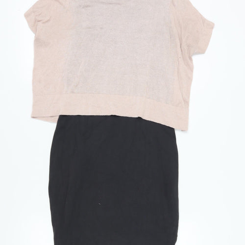 Phase Eight Women's Black Beige Shift Dress, Size 12