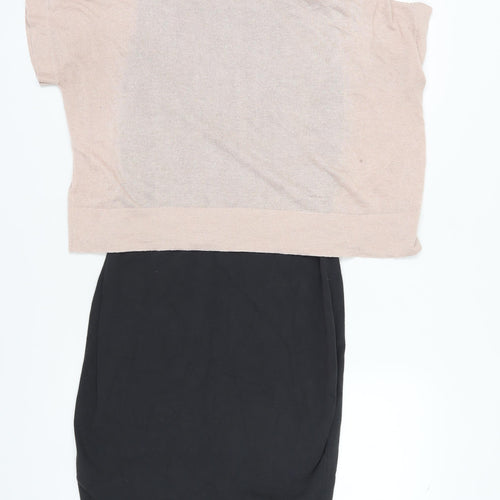 Phase Eight Women's Black Beige Shift Dress, Size 12
