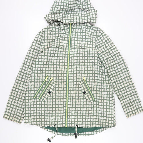 Next Women's Green Check Parka Jacket Size 12