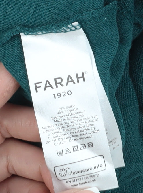 Farah Men's Green Polo Shirt Size M