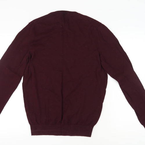 Farah Men's Burgundy Red Cotton Pullover Jumper L