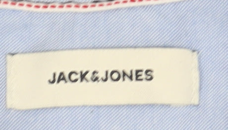 Jack & Jones Men's Blue Short Sleeve Cotton Shirt L