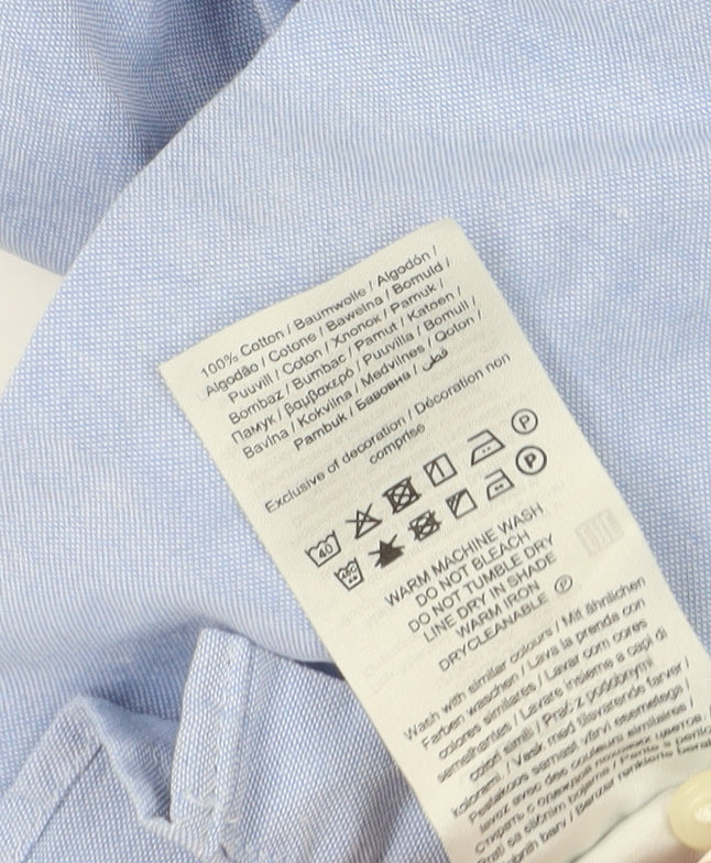 Jack & Jones Men's Blue Short Sleeve Cotton Shirt L