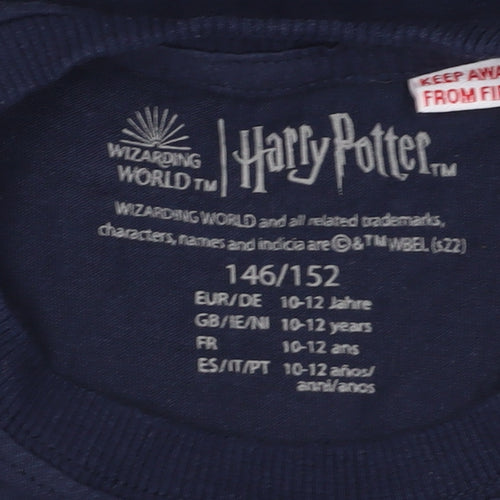Harry Potter Girls Blue T-Shirt, Size 10-12 Years, Fantasy Style