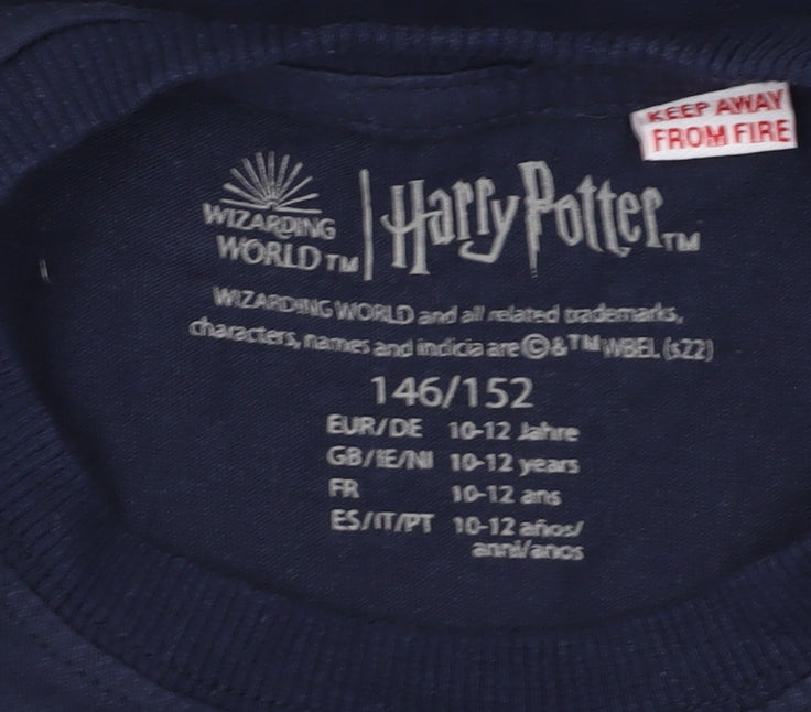 Harry Potter Girls Blue T-Shirt, Size 10-12 Years, Fantasy Style
