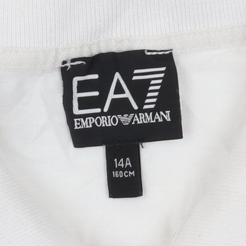 Emporio Armani Boys White Polo Shirt, Size 14, Short Sleeve