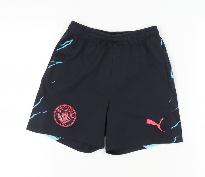 PUMA Boys Black Athletic Football Shorts 13-14 Years