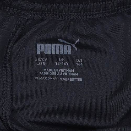 PUMA Boys Black Athletic Football Shorts 13-14 Years