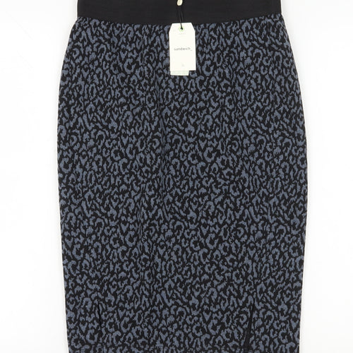 Sandwich Women's Blue Black Animal Print Pencil Skirt S